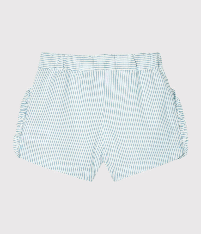Baby Girls' Seersucker Shorts white/blue