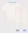 Boys' Short-Sleeved Red Star Pattern Organic Cotton Pyjamas MARSHMALLOW white/PEPS red