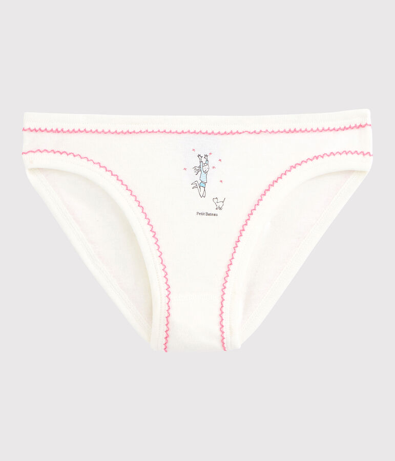 Girls' Cotton Knickers LAIT white/BERLINGOT