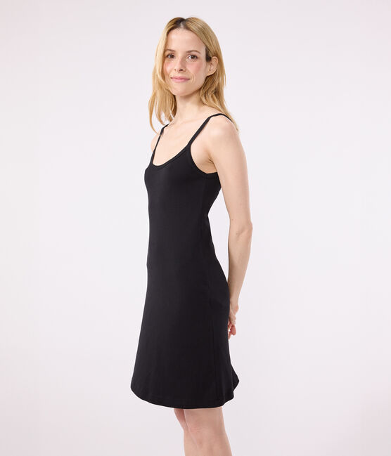Women's cotton babydoll nightdress NOIR black