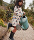 Girls' Printed Long-Sleeved Fleece Dress
