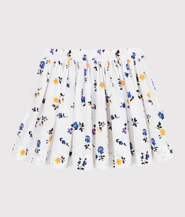 Girls' Poplin Skirt white/multicolor