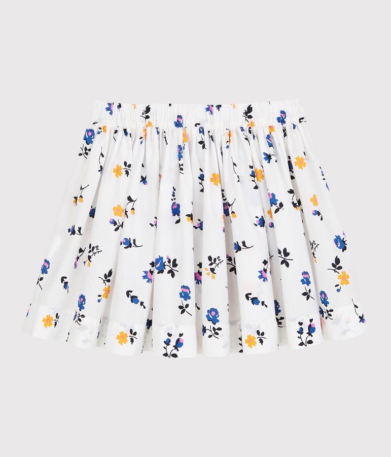 Girls' Poplin Skirt white/multicolor