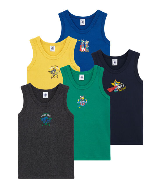 Set of 5 little boy's vest tops variante 1