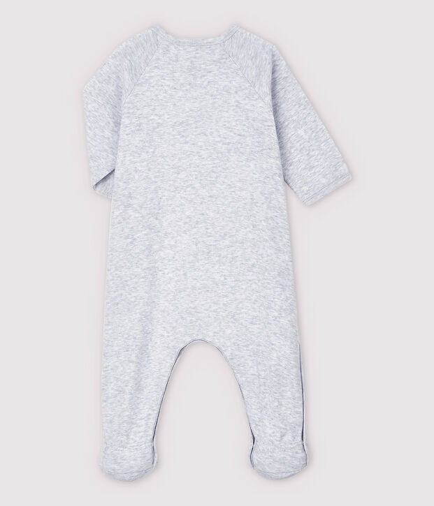 Babies' Marled Grey Organic Cotton Sleepsuit grey
