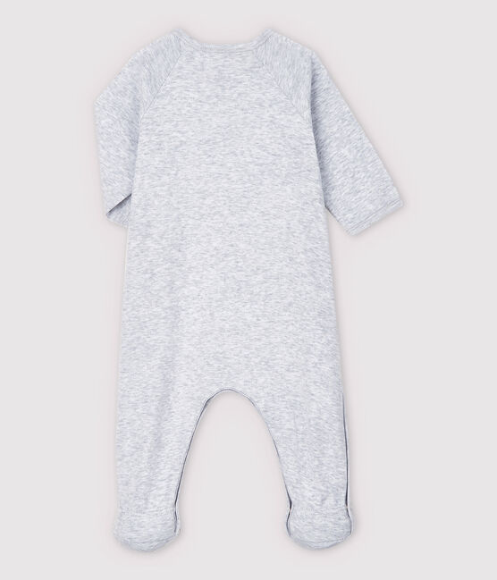 Babies' Marled Grey Organic Cotton Sleepsuit POUSSIERE CHINE grey