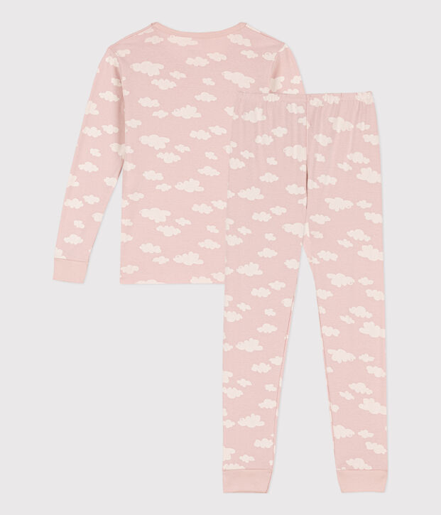 Girls' Snugfit Cotton Pyjamas pink/white
