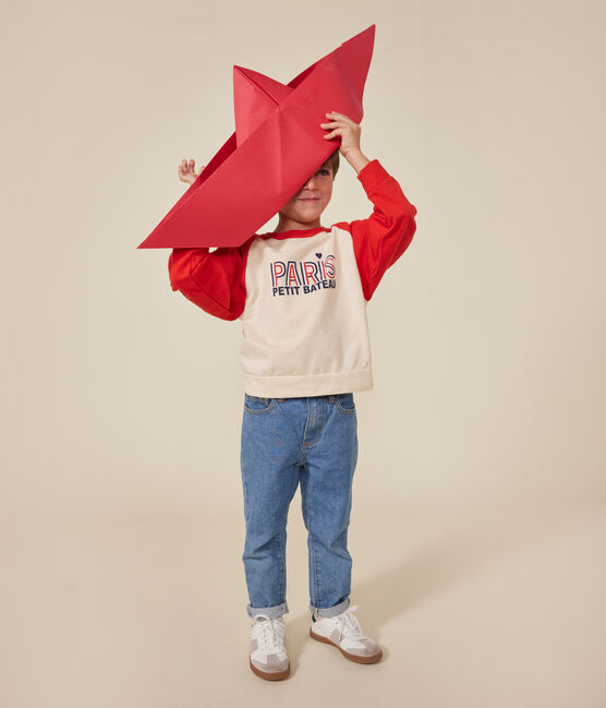 Children's Lightweight Fleece Sweatshirt AVALANCHE red/AURORA