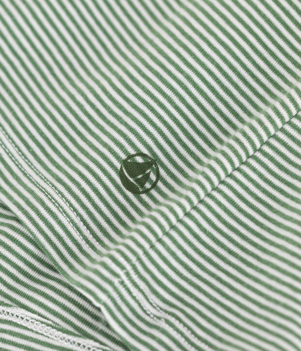 Women's iconic striped cotton T-Shirt green/white