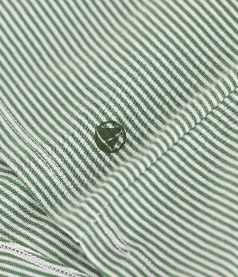 Women's iconic striped cotton T-Shirt green/white