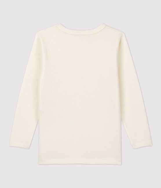 Children's Long-Sleeved Wool and Cotton T-Shirt ECRU grey