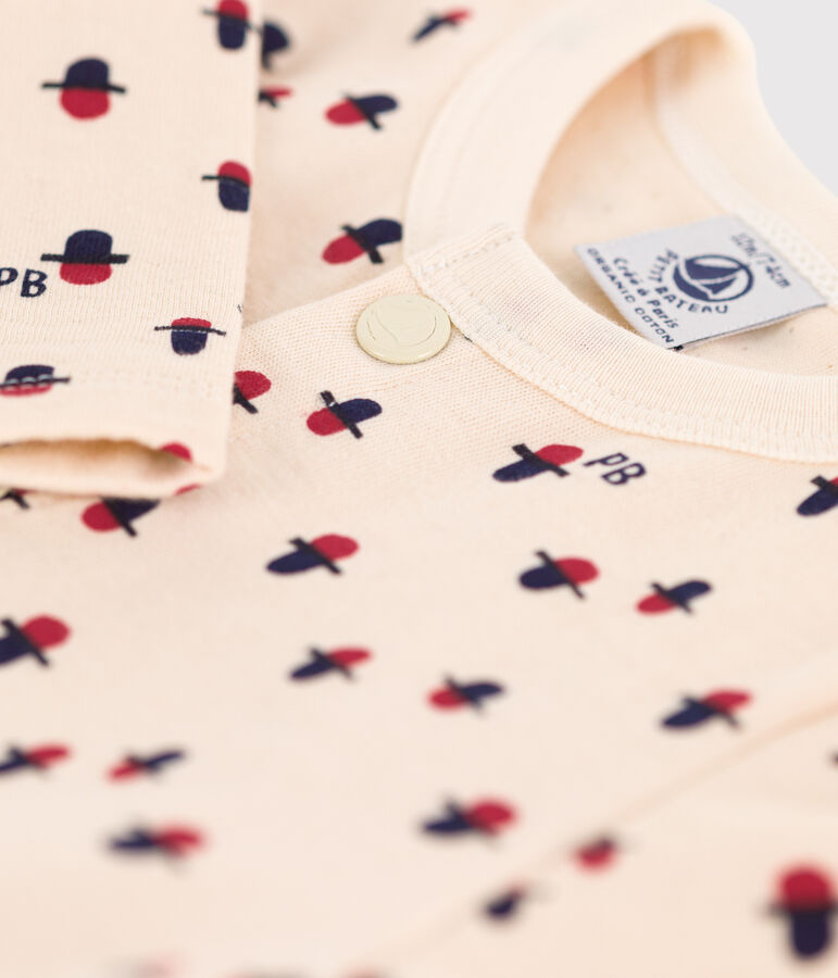 Babies' Printed Tube Knit Cardigan Ecru/multicolor