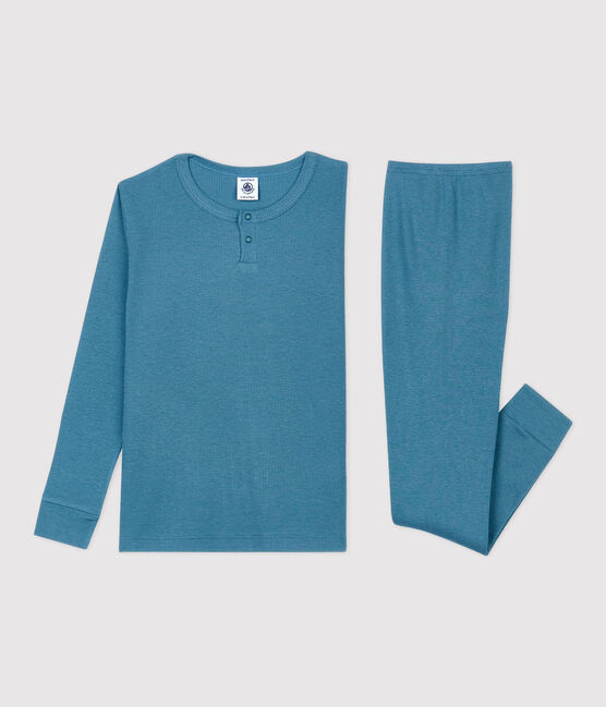 Unisex Plain Cotton/Tencel Pyjamas POLOCHON blue