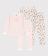 Girls' Flower and Stripe Cotton Pyjamas - 2-Pack
