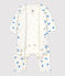 Babies' Footless Organic Cotton Bodyjama MARSHMALLOW white/BRASIER blue