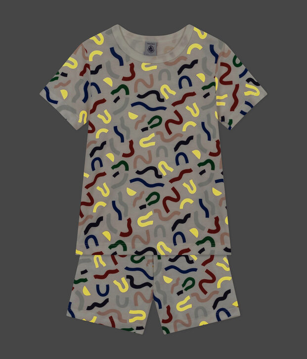 Babies' Luminous Printed Cotton Shorts white/multicolor