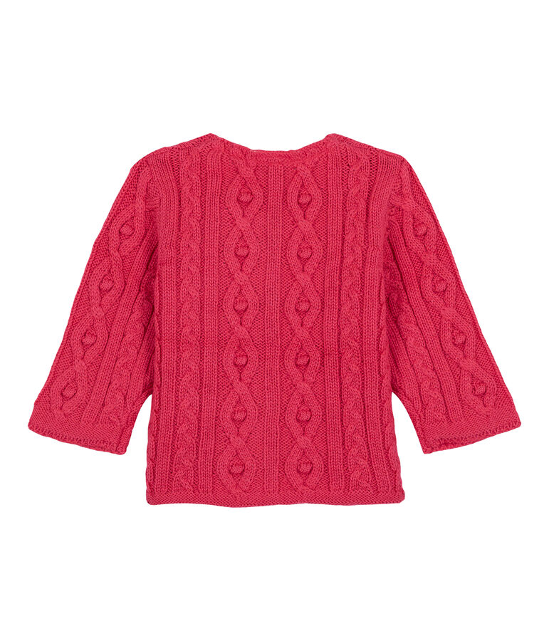 Cable-knit cardigan pink