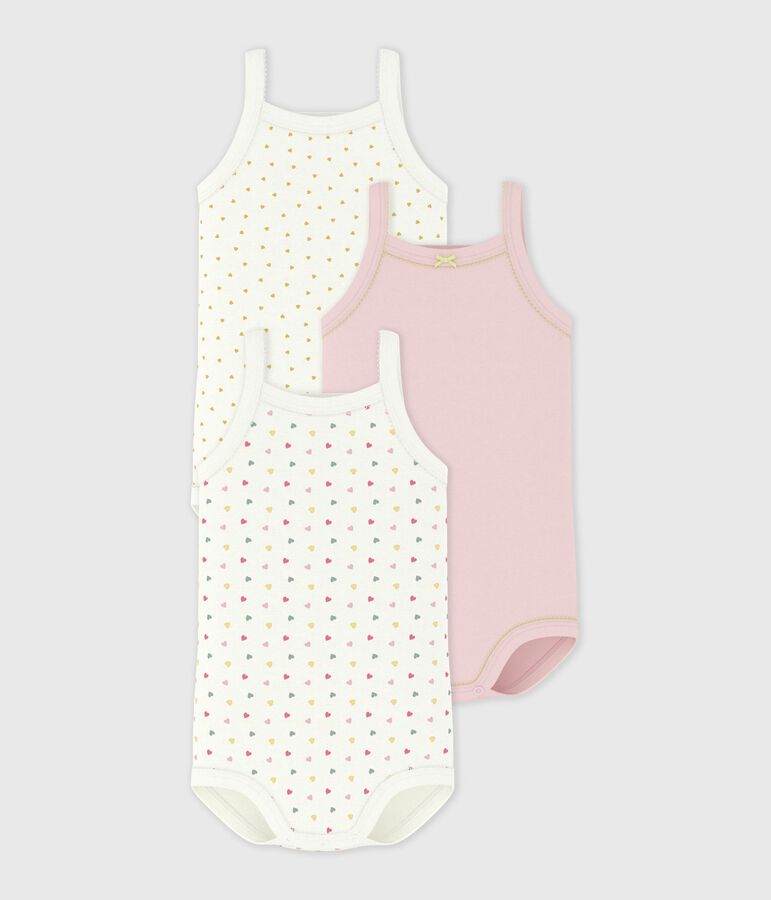 Pack of babies' strappy cotton bodies multicolor