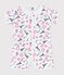 Babies' Paris print cotton playsuit with a collar MARSHMALLOW white/MULTICO white