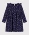 Children's sleeveless cotton dress with flowers blue/multicolor