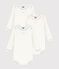 Pack of plain cotton long-sleeved baby bodies multicolor