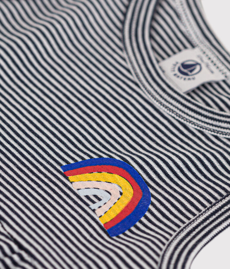 Babies' Sleeveless Stripy Cotton Dress blue/white