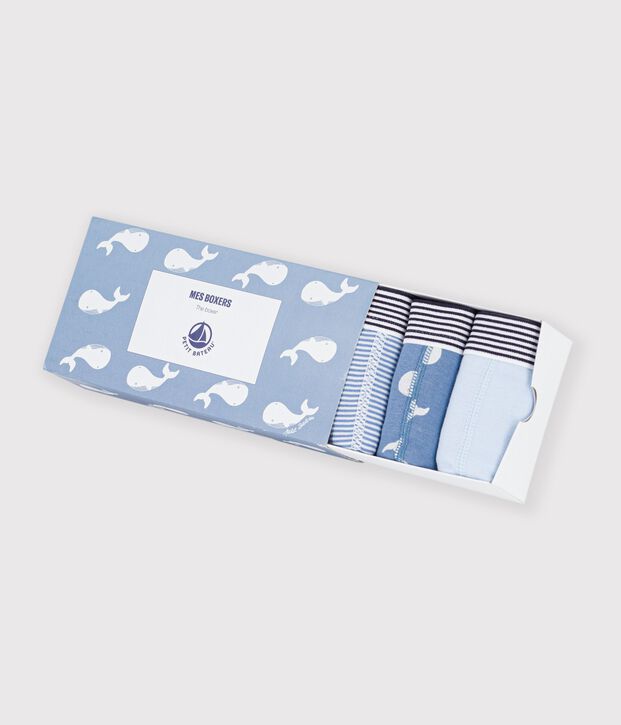 Pack of children's whale print cotton boxers multicolor