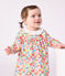 Babies' long sleeved floral-print cotton dress white/multicolor