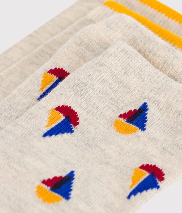 Children's cotton socks printed with boats - 2-Pack multicolor