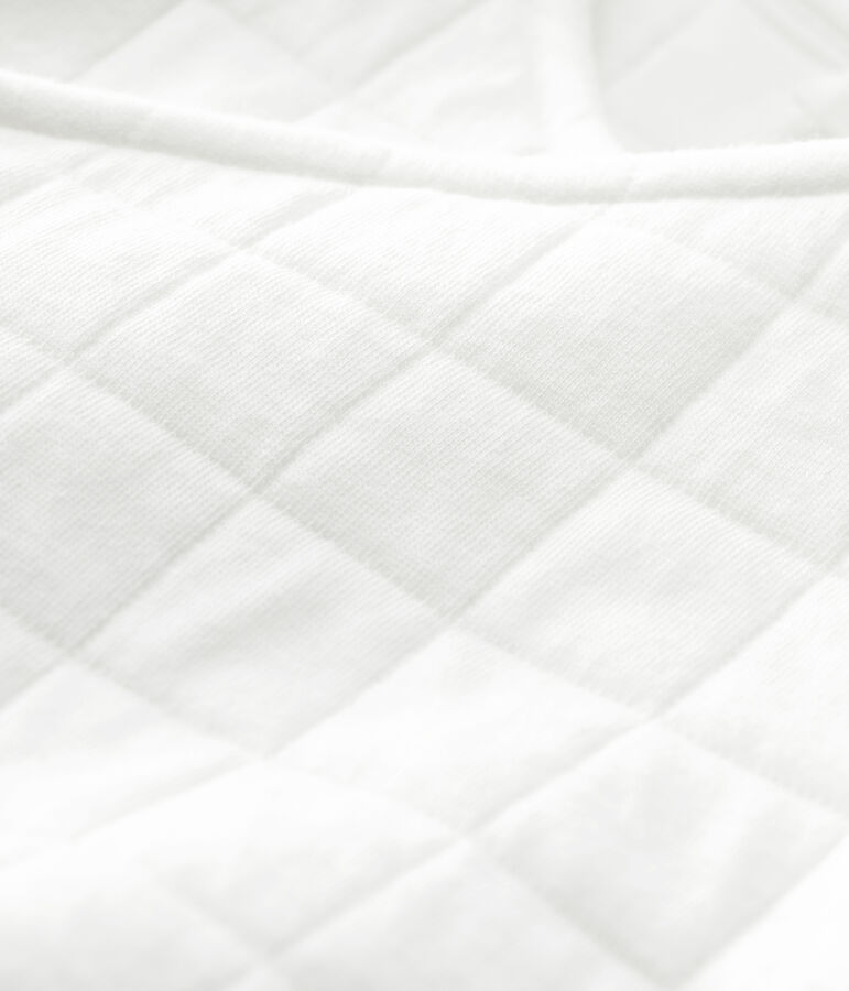 Babies' Organic Cotton Quilted Cardigan white