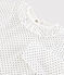 Baby girl's long-sleeved bodysuit MARSHMALLOW white/MEDIEVAL blue