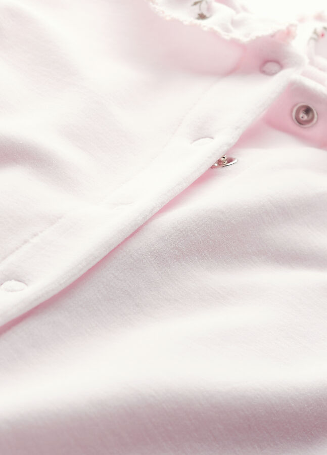 Baby girl's velours sleeper pink