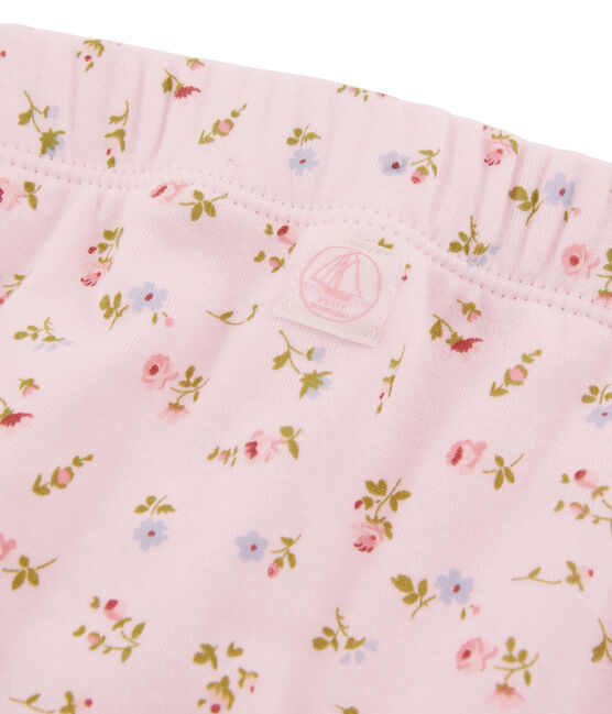 Unisex baby's trousers VIENNE pink/MULTICO white