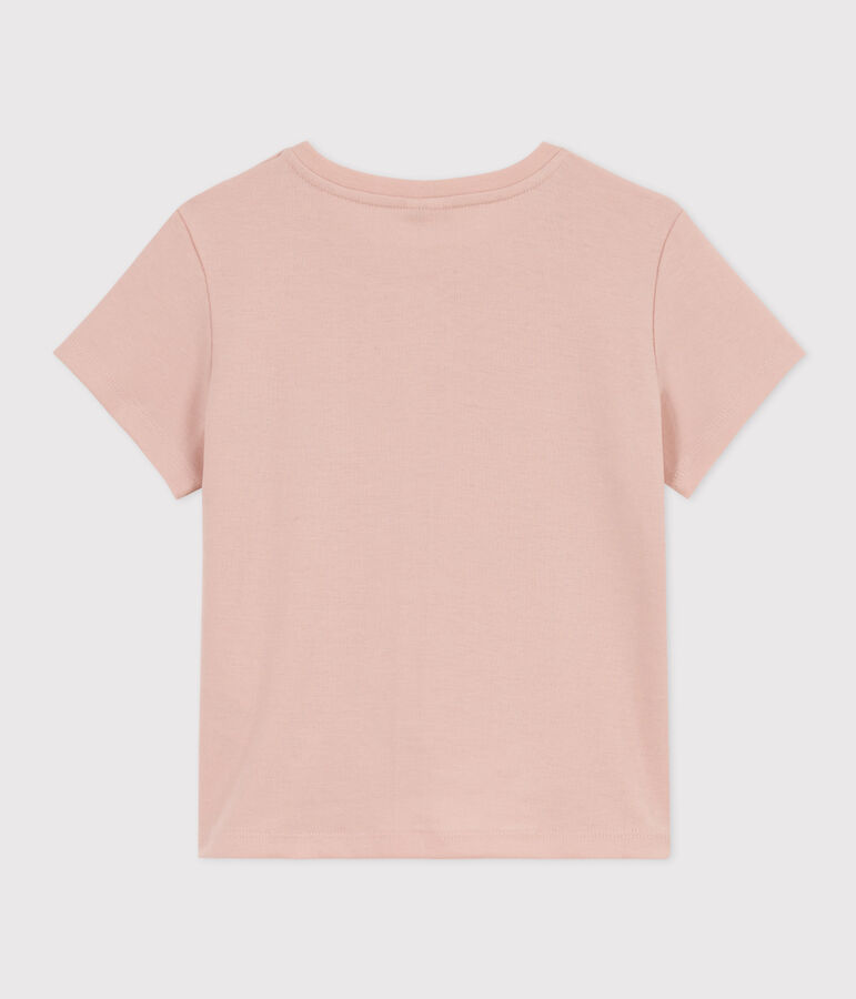 Girls' Printed Cotton T-Shirt pink