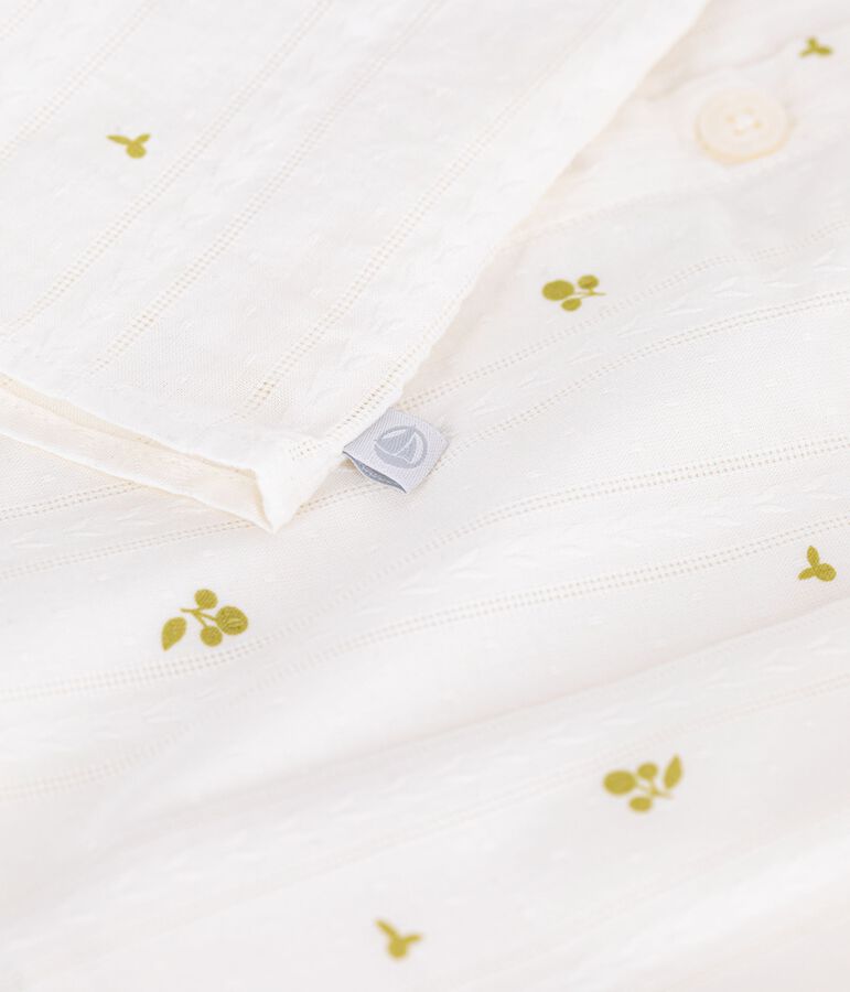 Babies' sleeveless cotton blouse with a floral print green/green