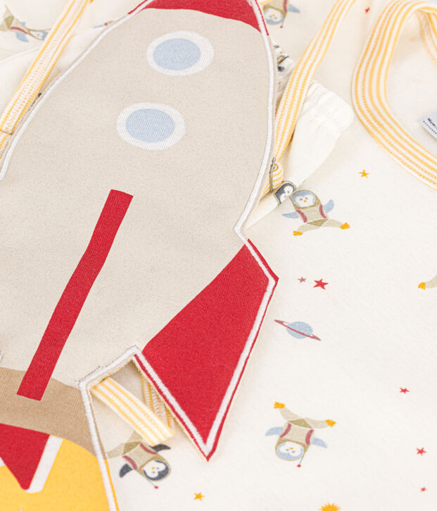 Children's' space fancy dress pyjamas in a cotton print white/multicolor