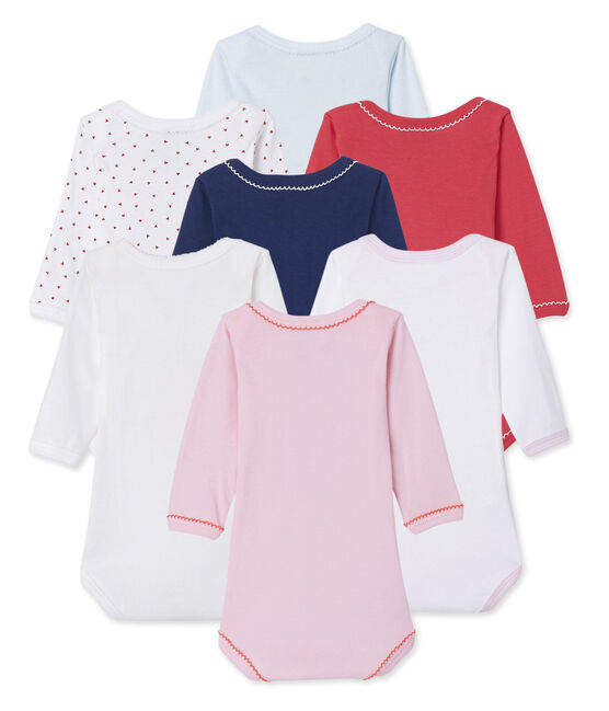 Surprise clutch of 7 baby girl long-sleeved bodysuits variante 1