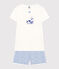 Children's Short Cotton Pyjamas MARSHMALLOW blue/INCOGNITO