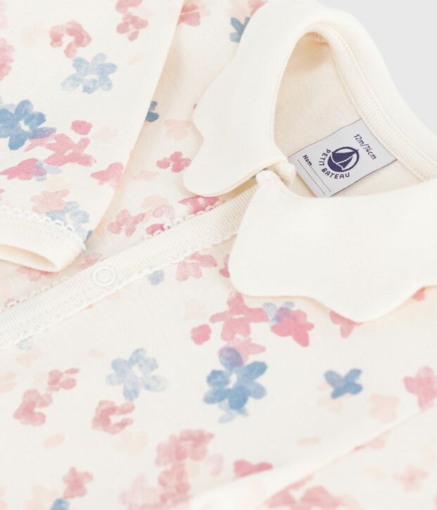 Babies' footless printed cotton pyjama suit Ecru/multicolor