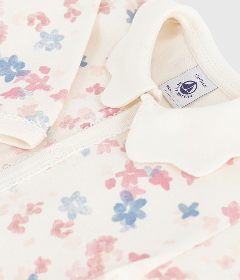 Babies' footless printed cotton pyjama suit Ecru/multicolor