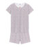 Girls' short Pyjamas MARSHMALLOW white/MULTICO white