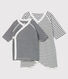 Babies' Stripy Organic Cotton Kimono Bodysuit and Undershirt Set