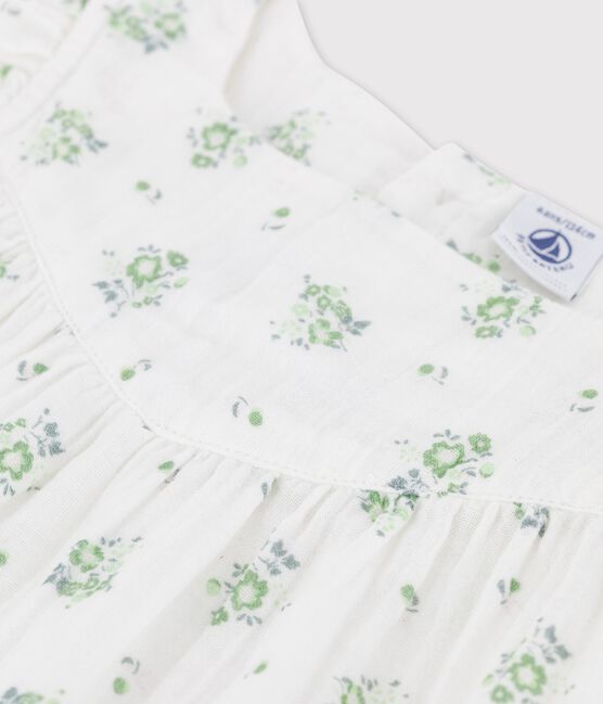 Girls' Print Organic Cotton Gauze Cardigan MARSHMALLOW white/MULTICO white