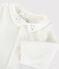 Babies' Organic Cotton Bodysuit with Embroidered Collar MARSHMALLOW white