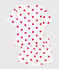 Women's Heart Themed Cotton Short Pyjamas MARSHMALLOW white/TERKUIT red