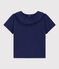 Babies' Short-Sleeved Slub Jersey Blouse CHALOUPE blue