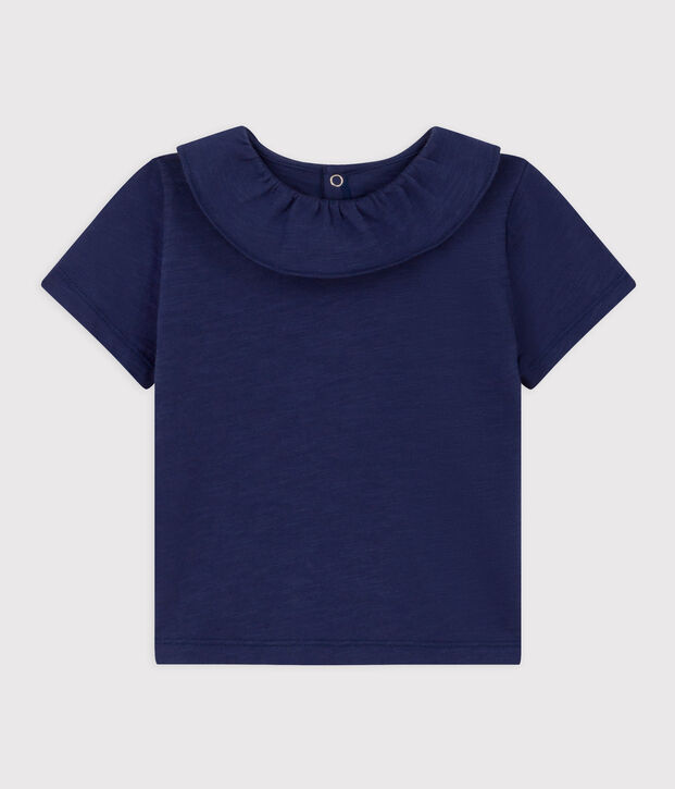 Babies' Short-Sleeved Slub Jersey Blouse blue