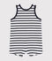 Babies' Striped Jersey Playsuit MARSHMALLOW white/SMOKING blue