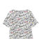 Women's short-sleeved stripy breton top MARSHMALLOW white/MULTICO white