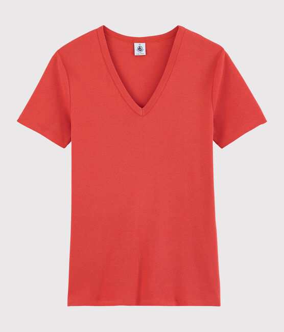 Women's Iconic V-Neck Cotton T-Shirt OURSIN orange